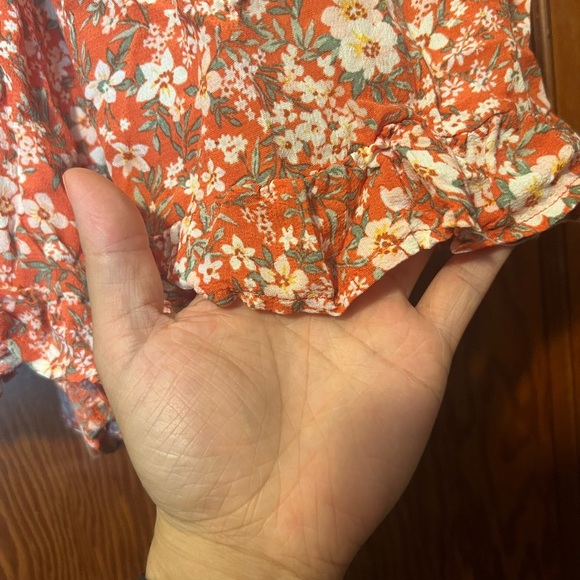 American Eagle Floral Orange Women's Shorts Size Small - Picture 2 of 4
